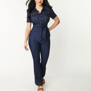 Unique Vintage Pinup Romper Jumpsuit, Large